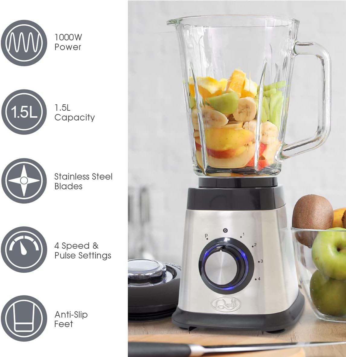 Quest High Speed Blender, Smoothie Maker and Grinder 36919 1.5L - Image 4