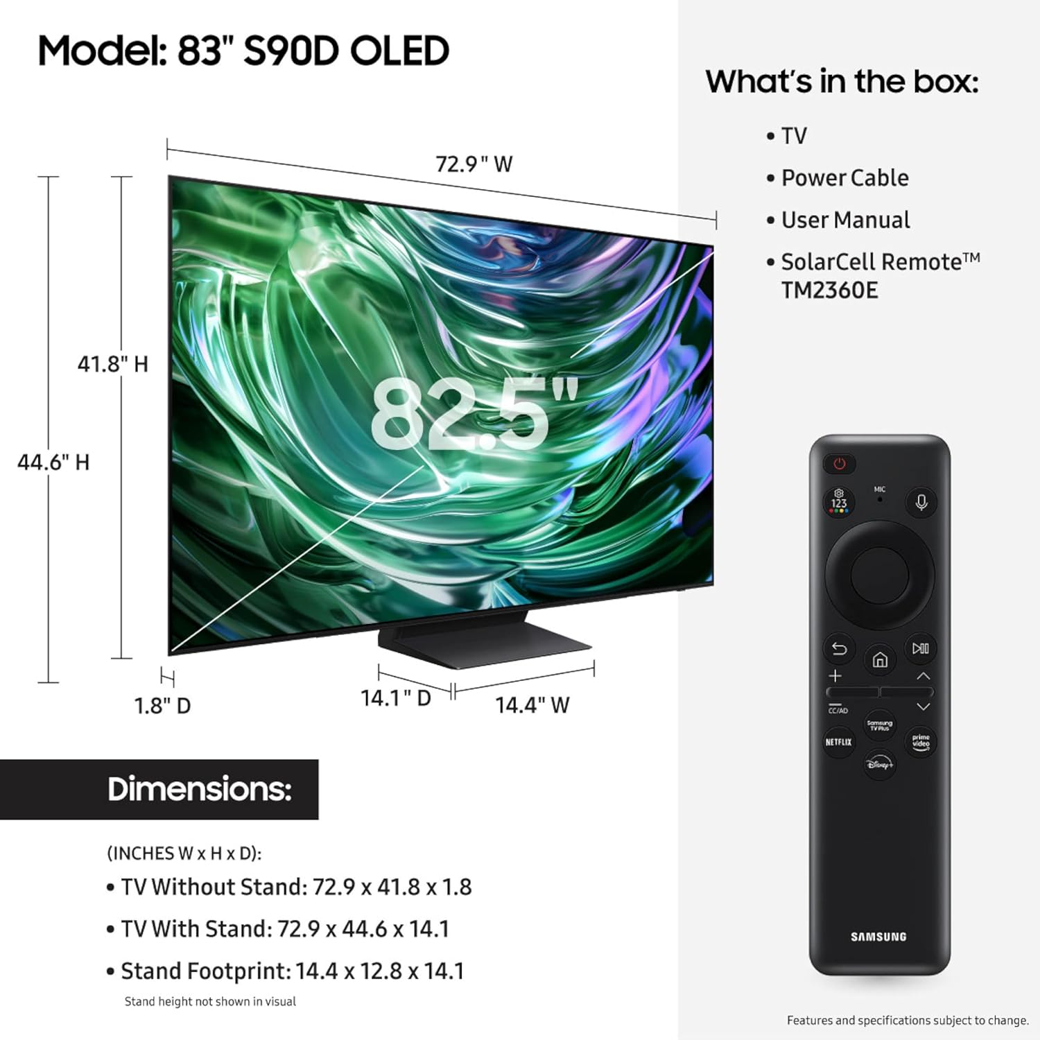 Samsung 83" 4K Smart OLED TV QN83S90D (2024) - Image 3