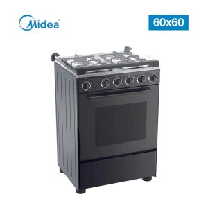 Midea 4 Burner Gas Cooker with Oven  60604G057B  60X60CM BLACK