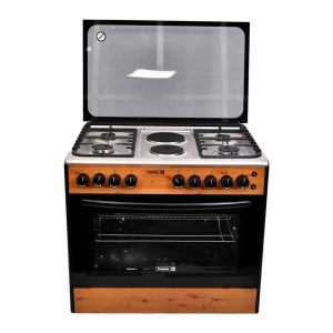 Scanfrost 4 Gas Burner + 2 Electric Hotplate (Gas Oven with Grill) SFC9425NGF 90x60CM