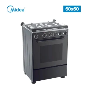 Midea 4 Burner Gas Cooker with Oven  60604G057B  60X60CM BLACK