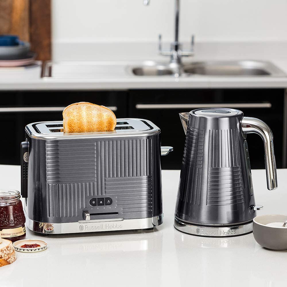 Russell Hobbs Kettle Geo Steel Cordless Electric Litre 25240 - Image 2