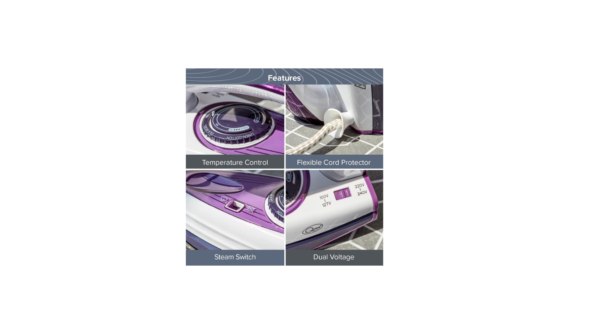 Quest Travel Steam Iron 1000W 34030 - Image 2